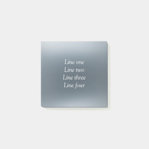 Your message here gray blue metallic background te post-it notes