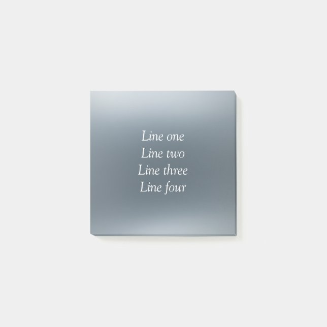 Your message here gray blue metallic background te post-it notes (Front)