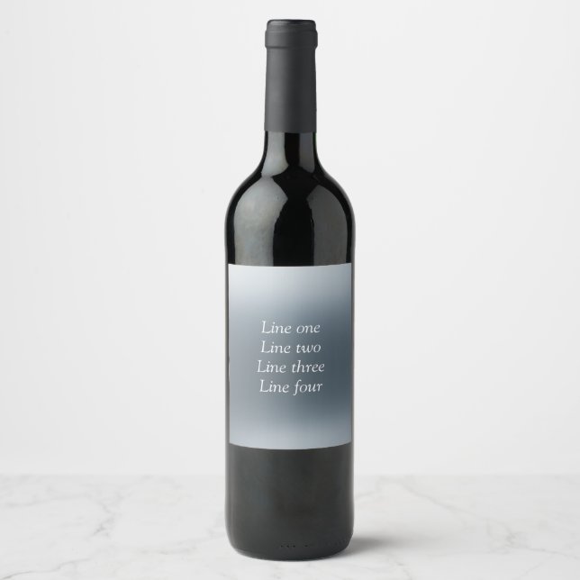Your message here gray blue metallic background te wine label (Front)