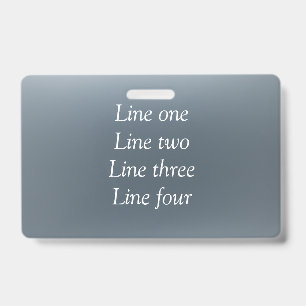 Your message here grey blue metallic background te badge