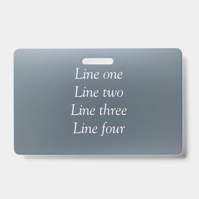 Your message here grey blue metallic background te badge (Front)
