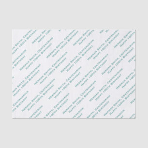 Your Message Pattern All-over Print - Teal/White Tissue Paper