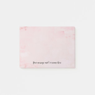 Your Message Pink Marble Post-it Notes