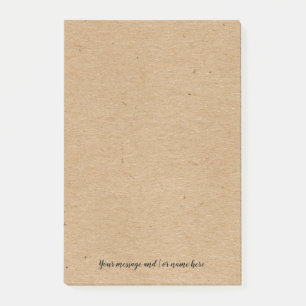 Your Message Rustic Kraft Paper Style Post-it Notes