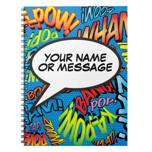 Your Message Speech Bubble Fun Retro Comic Book (Front)