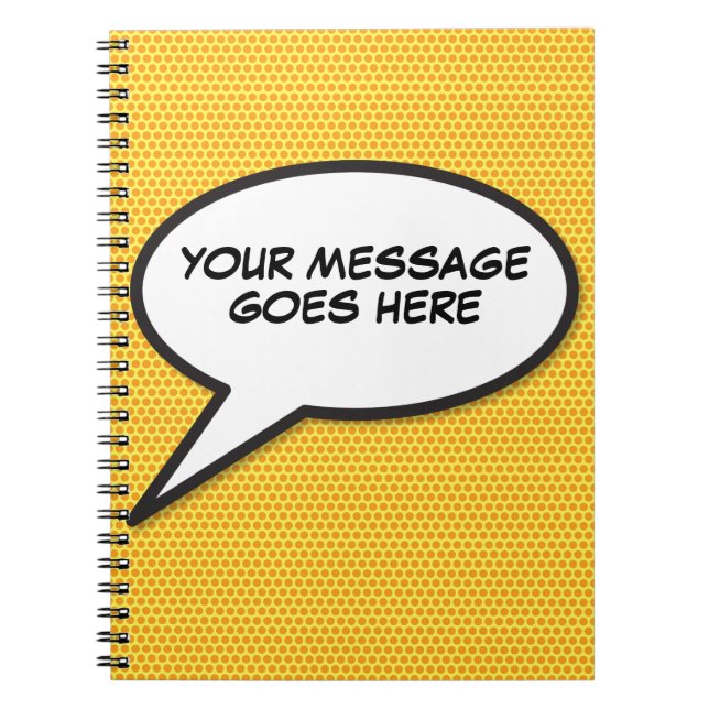 Your Message Speech Bubble Fun Retro Comic Book (Front)