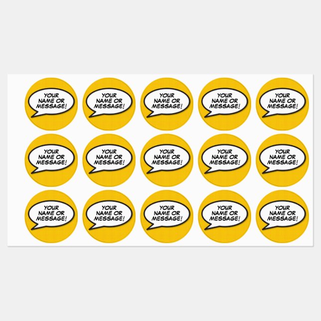 Your Message Speech Bubble Fun Retro Comic Book (Sheet)