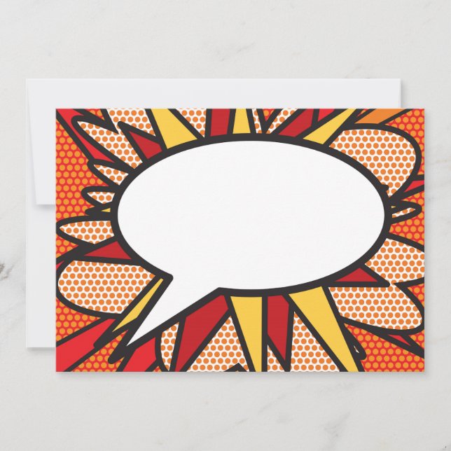 Your Message Speech Bubble Fun Retro Comic Book Announcement (Front)