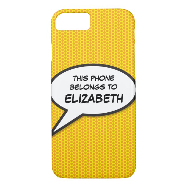 Your Message Speech Bubble Fun Retro Comic Book Case-Mate iPhone Case (Back)