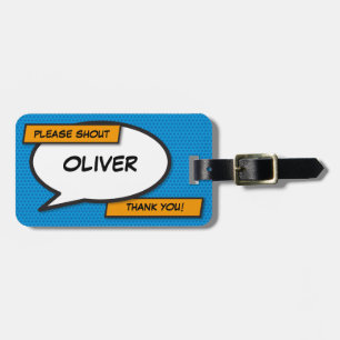 Your Message Speech Bubble Fun Retro Comic Book Luggage Tag