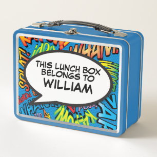 Your Message Speech Bubble Fun Retro Comic Book Metal Lunch Box