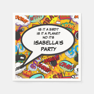 Your Message Speech Bubble Fun Retro Comic Book Napkin