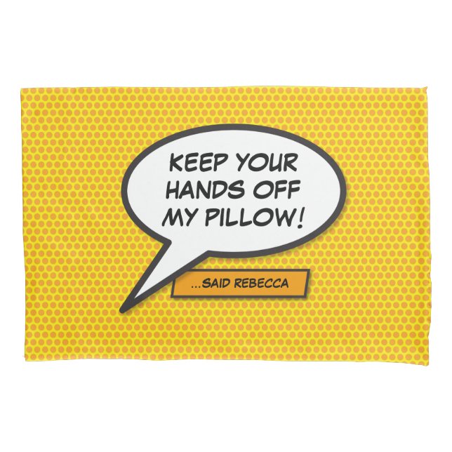 Your Message Speech Bubble Fun Retro Comic Book Pillowcase (Front)