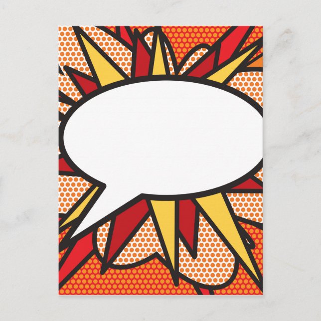 Your Message Speech Bubble Fun Retro Comic Book Postcard (Front)
