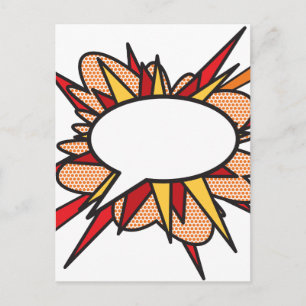 Your Message Speech Bubble Fun Retro Comic Book Postcard