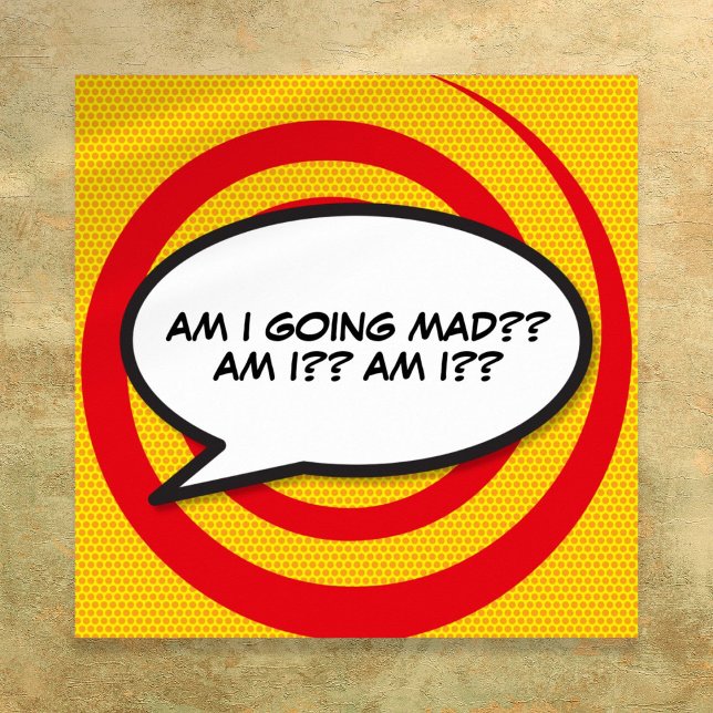 Your Message Speech Bubble Fun Retro Comic Book Poster (Custom Message Speech Bubble Fun Comic Book Poster)