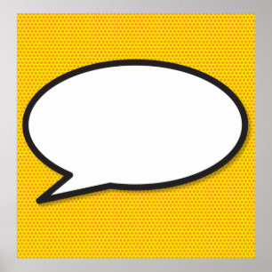 Your Message Speech Bubble Fun Retro Comic Book Poster