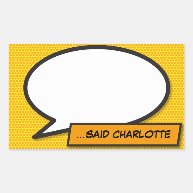 Your Message Speech Bubble Fun Retro Comic Book Sticker (Front)