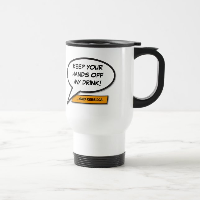 Your Message Speech Bubble Fun Retro Comic Book Travel Mug (Right)