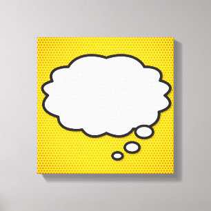 Your Message Think Bubble Fun Retro Comic Book Pop Canvas Print