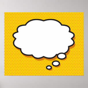Your Message Think Bubble Fun Retro Comic Book Poster