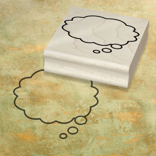 Your Message Think Bubble Fun Retro Comic Book Rubber Stamp (Your Message Think Bubble Fun Retro Comic Book Rubber Stamp)
