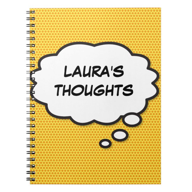 Your Message Thought Bubble Fun Retro Comic Book (Front)