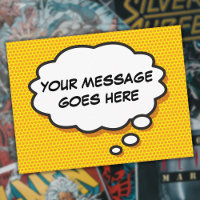Your Message Thought Bubble Fun Retro Comic Book
