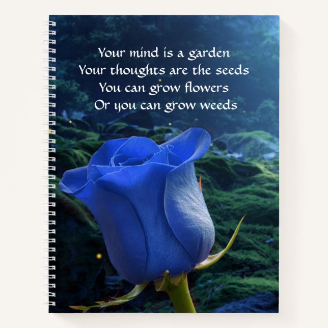 Your Mind Is A Garden Inspirational Quote Fantasy Notebook (Front)