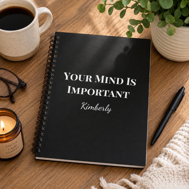 Your Mind Is Important Custom Name Wellness Notebook (Creator Uploaded)