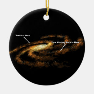 Your Missing Sock Is Here Milky Way Galaxy Ceramic Ornament