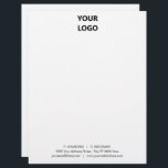 Your Modern Business Office Letterhead with Logo<br><div class="desc">Custom Simple Black and White Business Office Letterhead with Logo</div>
