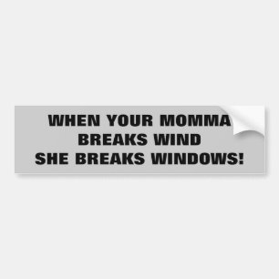 Your Momma Breaks Wind and Windows Bumper Sticker