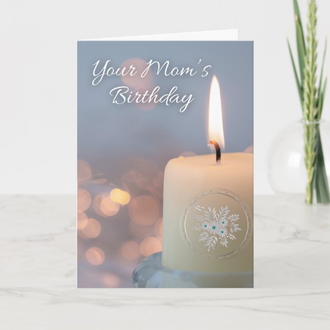 Your Moms Birthday Remembrance with Candle Card (Front)