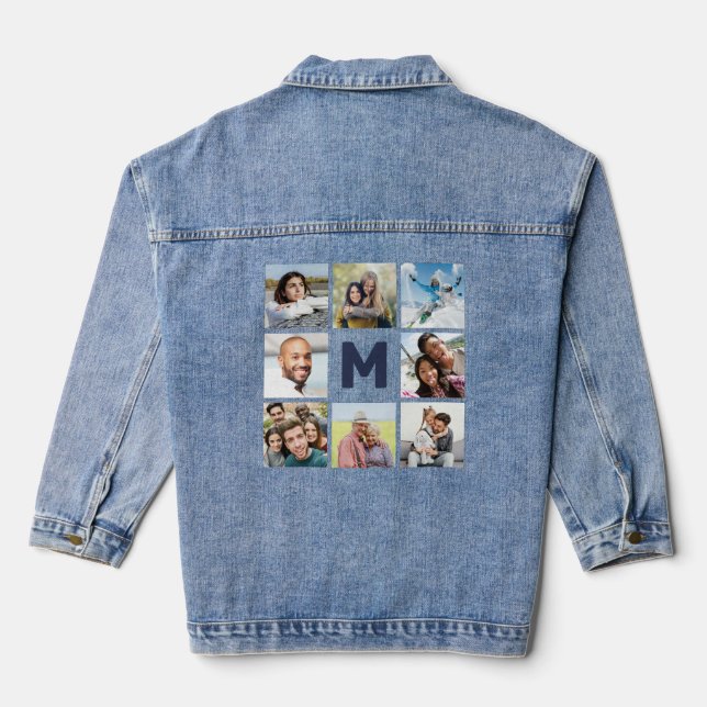 YOUR Monogram and 8 Photos Denim Jacket (Back)
