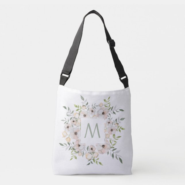 Your Monogram in a Flower Frame custom bags (Front)