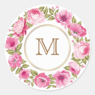 Your Monogram in a Flower Frame stickers