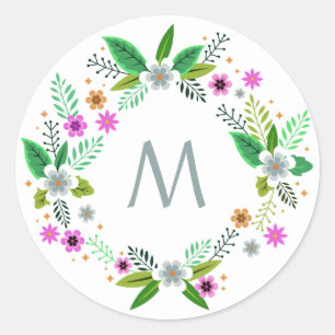 Your Monogram in a Flower Frame stickers