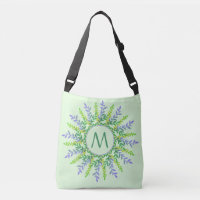 Your Monogram in a Leaf Frame custom bags