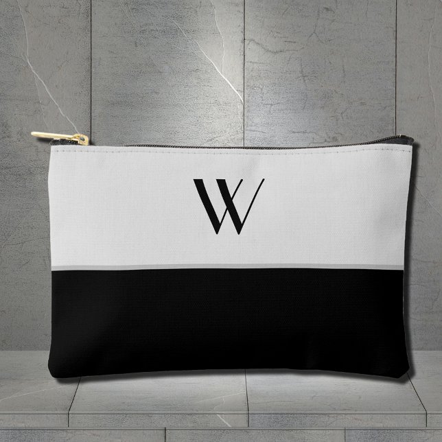 Your monogram in black&white   accessory pouch (Creator Uploaded)