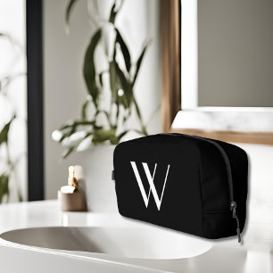 Your monogram in black&white dopp kit