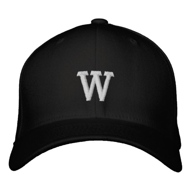 Your monogram in black&white  embroidered hat (Front)