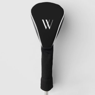 Your monogram in black&white   golf head cover