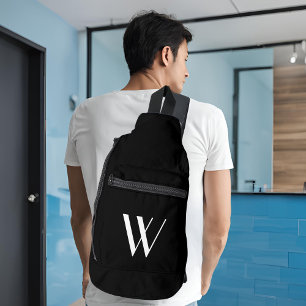 Your monogram in black&white sling bag