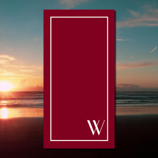 Your monogram in burgundy&white  beach towel