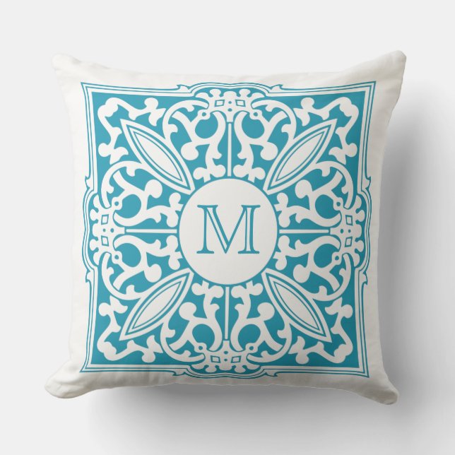 YOUR MONOGRAM in decorative frame custom pillows (Front)