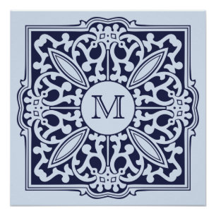 YOUR MONOGRAM in decorative frame custom poster