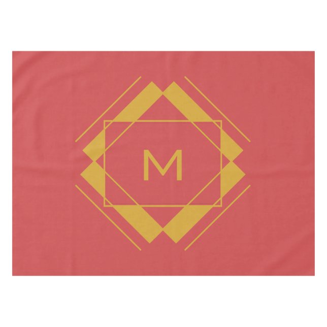 Your Monogram in Geometric Pattern table cloth (Front (Horizontal))