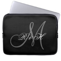 YOUR MONOGRAM INITIALS | SIMPLE BLACK GREY