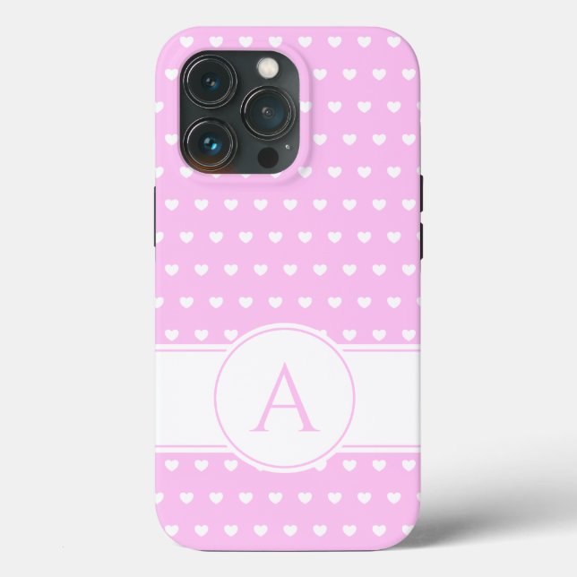 Your Monogram Lovely Pastel Pink And White Case (Back)